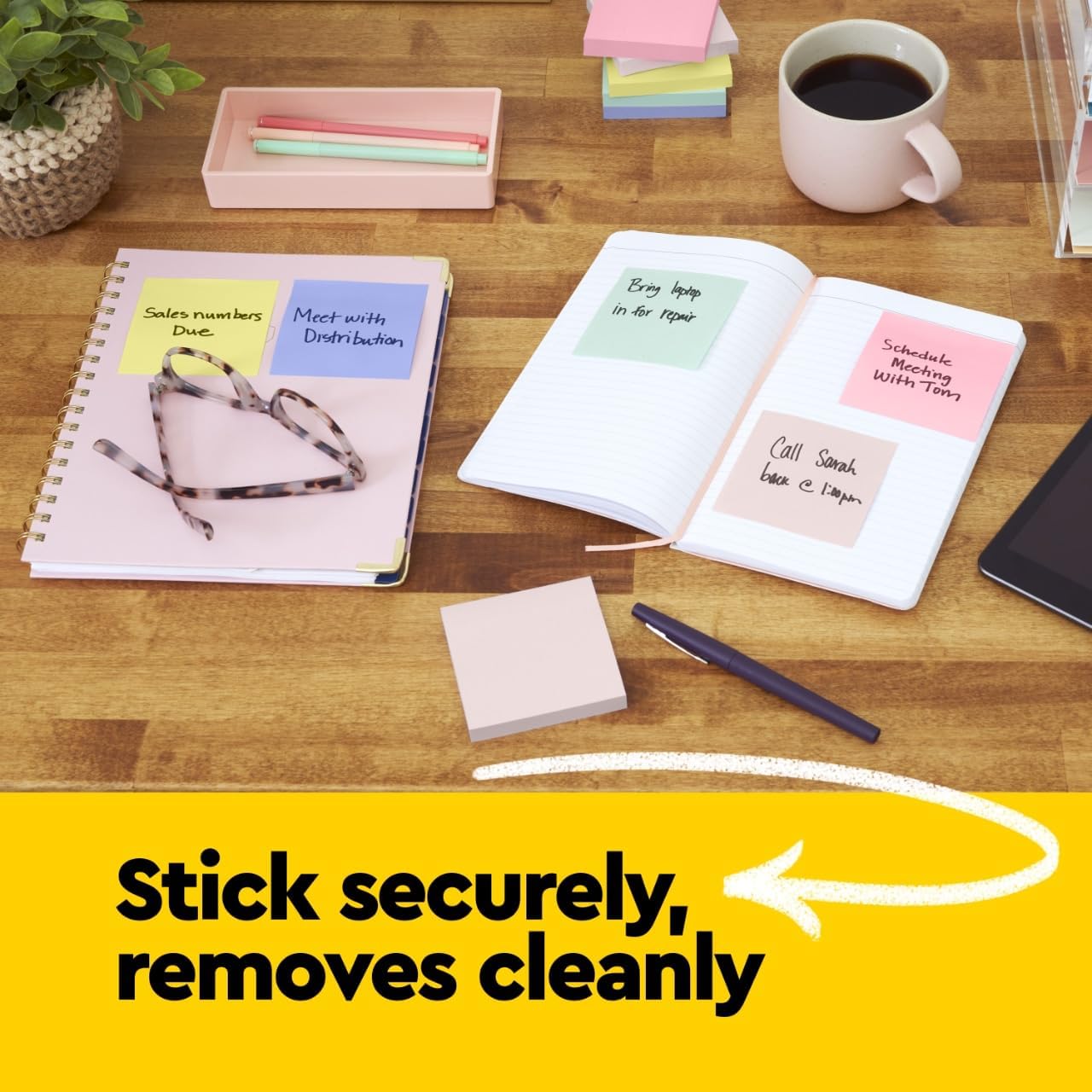 Post-it Notes, 3 in x 3 in, 18 Sticky Notes Pads, 100 Sheets per Pad, The Iconic Canary Yellow Note