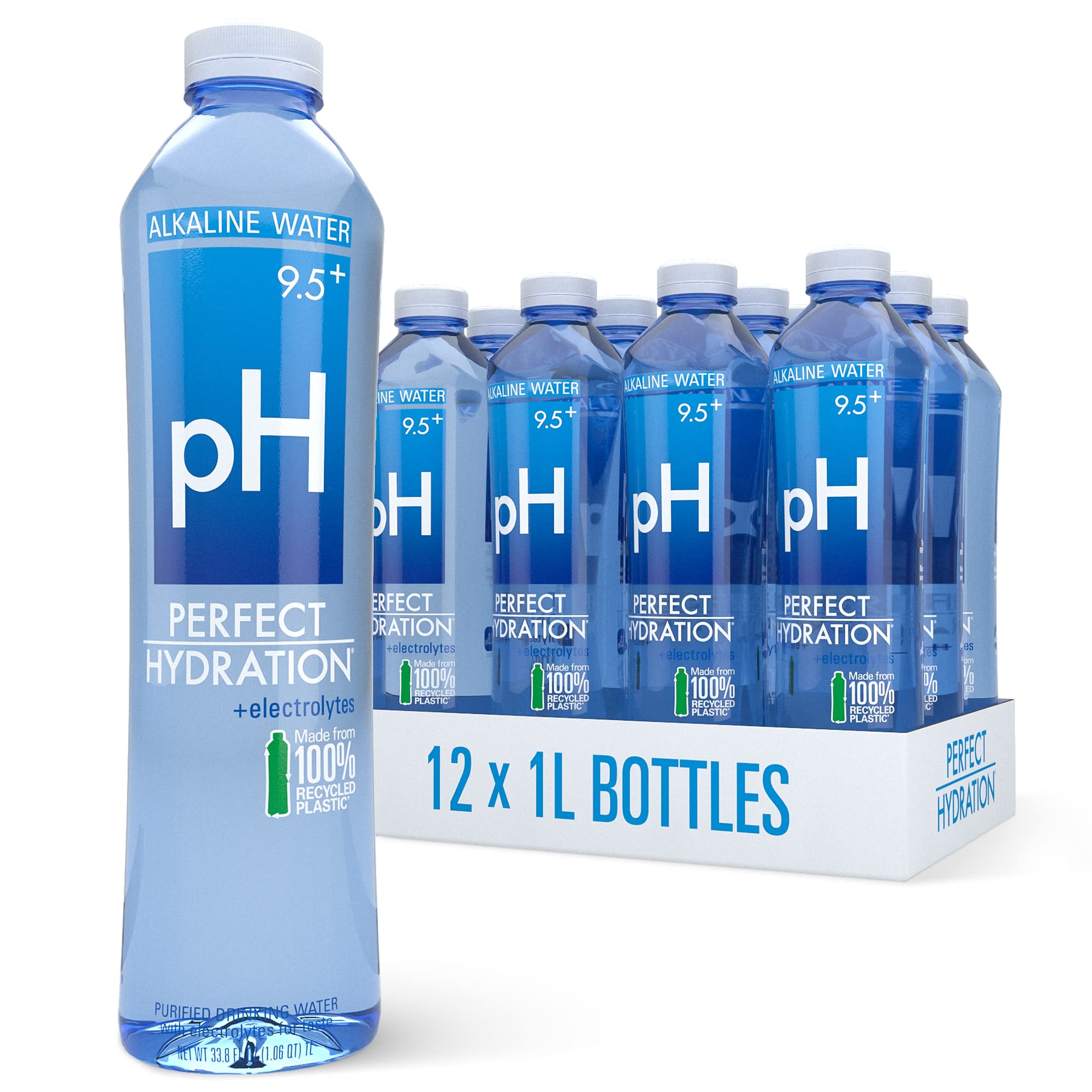 Perfect Hydration 9.5+ pH Alkaline Drinking Water, Purified & Electrolyte Enhanced