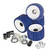 C.E. Smith Ribbed Roller Replacement Kit - 4-Pack - Blue