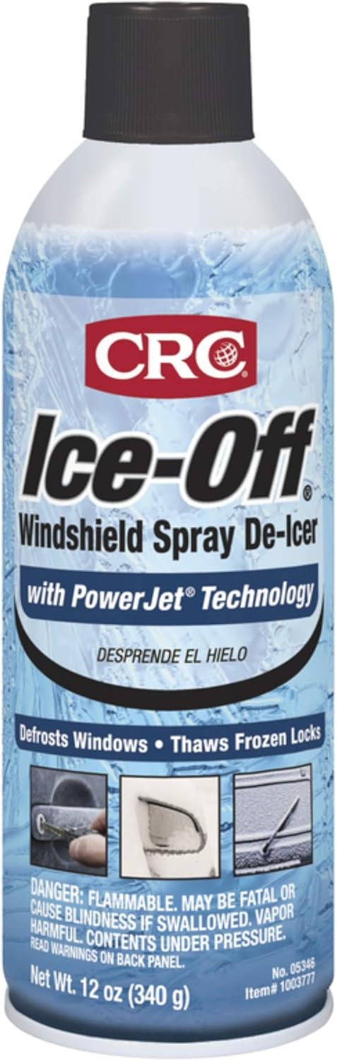 CRC 05346 Ice-Off Windshield Spray De-Icer, 12 Wt. oz, 12 Bottles (Case) 12.00 Ounce (Pack of 12)