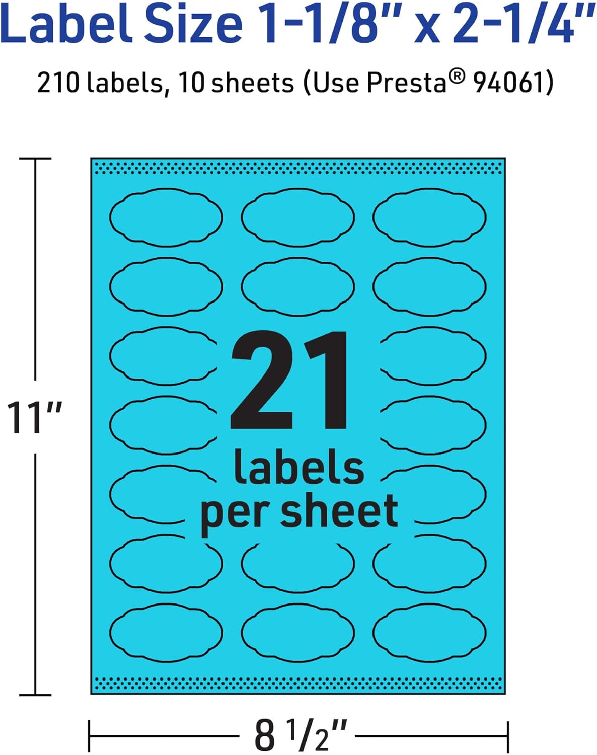 Avery Printable Oval Scalloped Labels, Sure Feed, Print-to-the-Edge, Laser/Inkjet Printable
