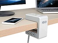 Eaton Tripp Lite Series 6-Outlet Surge Protector w/2 USB-A (2.4A Shared) & 1 USB-C (3A) - 8 ft. Cord, 1080 Joules, Desk Clamp - TLP648USBC