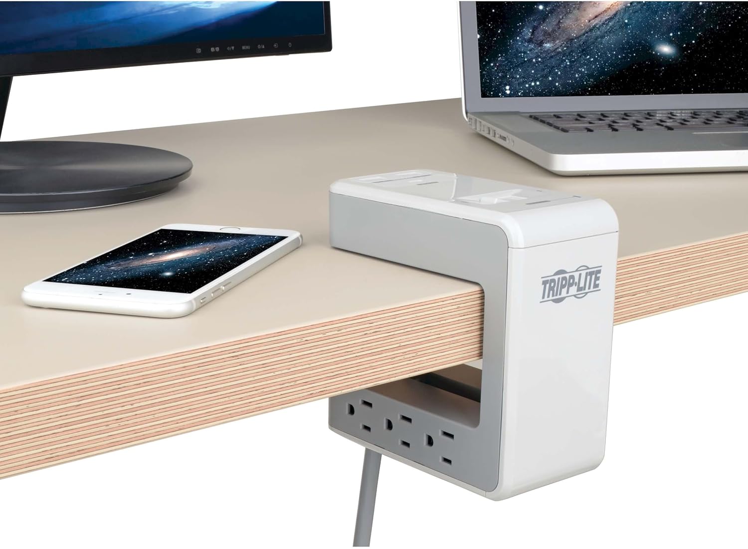 Eaton Tripp Lite Series 6-Outlet Surge Protector with2 USB-A (2.4A Shared) & 1 USB-C (3A) - 8 ft. Cord, 1080 Joules