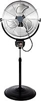 Optimus 20in Adjustable Industrial-Grade HV Oscillating Stand Fan With Chrome Grill, 30in x 24in, Black