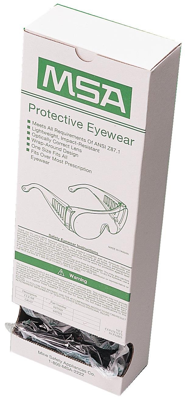 MSA 697500 Plant Visitor Rx Overglass, Clear (Pack of 10)