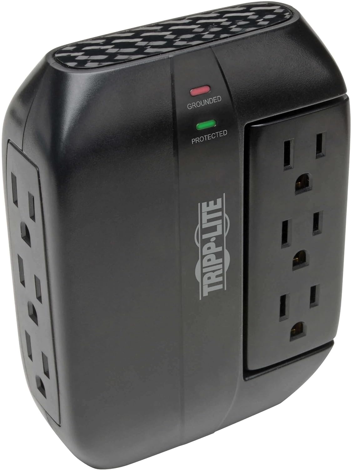 TRIPP LITE SWIVEL6 6-Outlet Surge Protector, 3 Rotatable Outlets, Direct Plug-In, Black