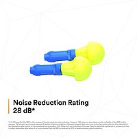 3M E-A-R Push-Ins Earplugs 318-1000, 28.0 dBs, 100 Pair, ANSI, Uncorded, No Roll, Push to Fit, Poly Bag