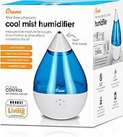 CRANE Droplet/Teardrop Ultrasonic Cool Mist Humidifier, 0.5 Gallon