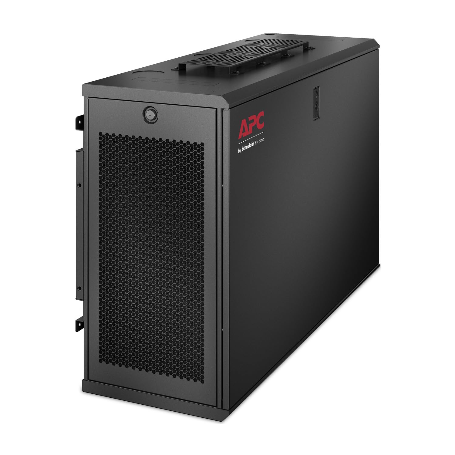 APC NetShelter 6U Low-Profile Vertical Wallmount Rack Enclosure Cabinet, AR106V, 30 inches Deep, Black