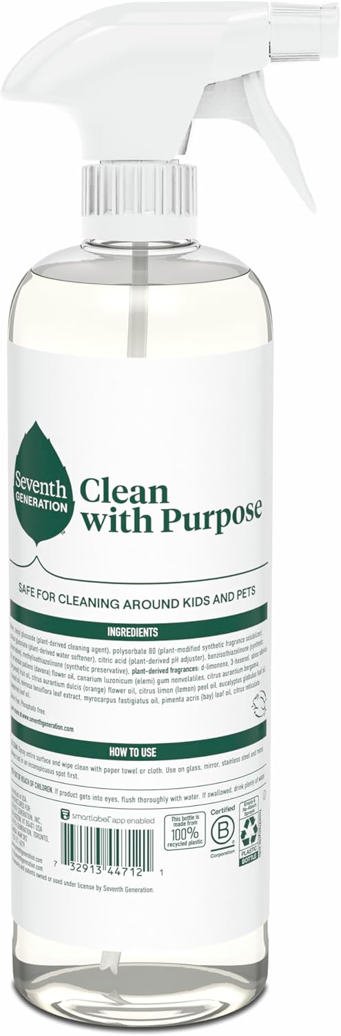 Seventh Generation Natural Glass & Surface Cleaner, Sparkling Seaside, 23 Fl Oz