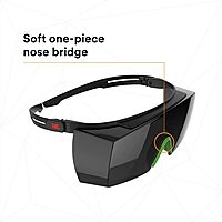 3M SecureFit 3700 Series, SF3750AS-BLK, Black Temples, IR 5.0 Gray OTG Anti-Scratch Lens