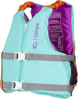 Onyx U.S. Coast Guard and Transport Canada Approved Youth Paddle Vest for Youth 55-88 Pounds for Kayaking, Canoeing