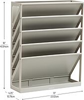 Mind Reader 5-Tier Vertical File Holder, Desktop Organizer, Wall Mount