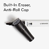 U Brands Low-Odor Dry-Erase Markers with Erasers, Medium (2mm) Point, Assorted Colors, Pack of 10