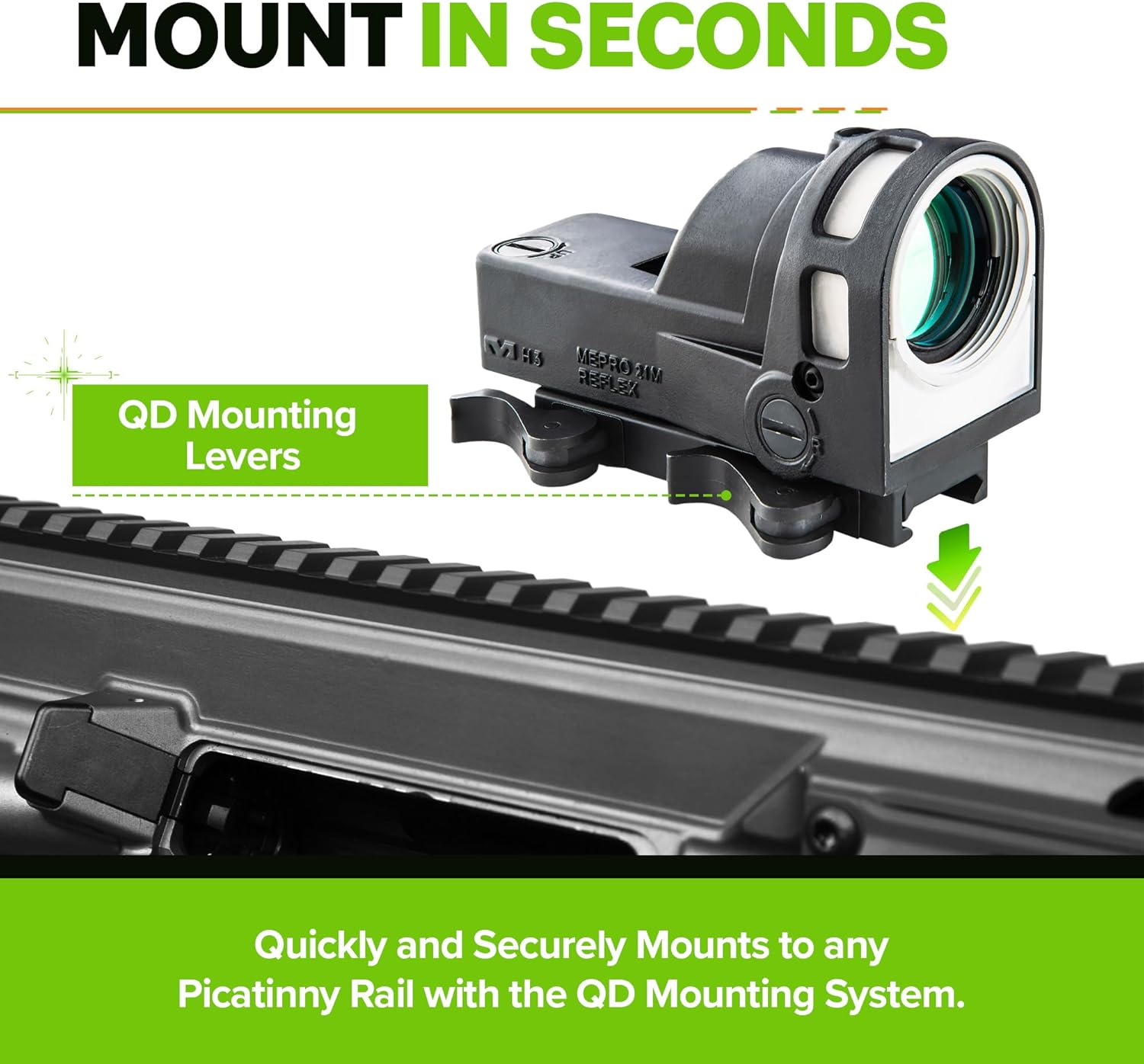 MEPROLIGHT Mepro M21 Self-Powered Day and Night Reflex Sight with Tritium and Fiber Optics