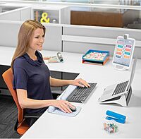 Fellowes PlushTouch Foam Mouse Pad Wrist Support with MICROBAN - Gray Lattice (9549701)