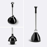 simplehuman Toilet Brush and Plunger with Caddy, Stainless Steel