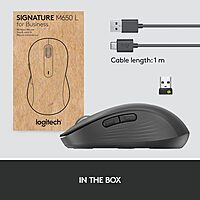Logitech Signature M650 L for Business Wireless Mouse, for Large Sized Hands, Logi Bolt, Bluetooth, SmartWheel - Graphite