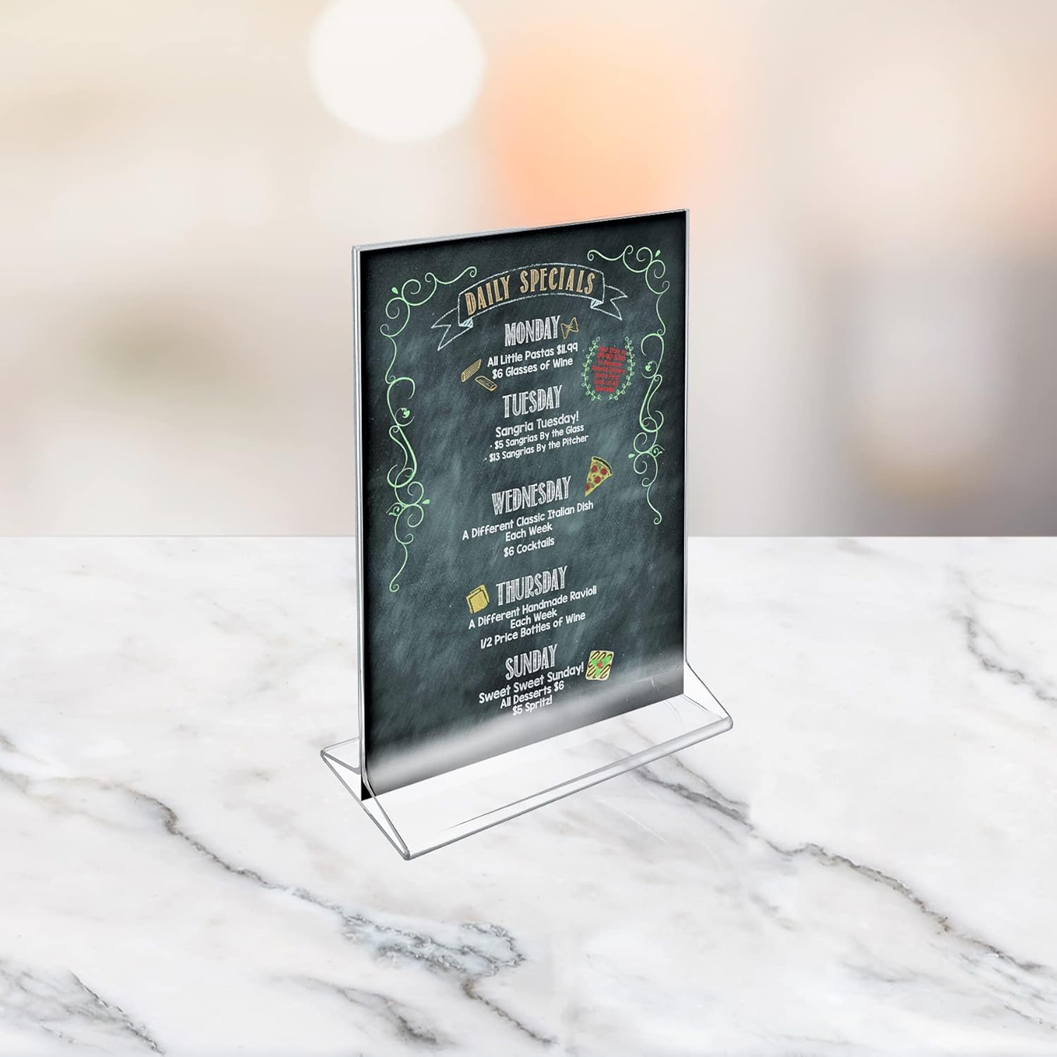 Azar Displays Top-Load Acrylic Sign Holders, Clear, Pack of 10