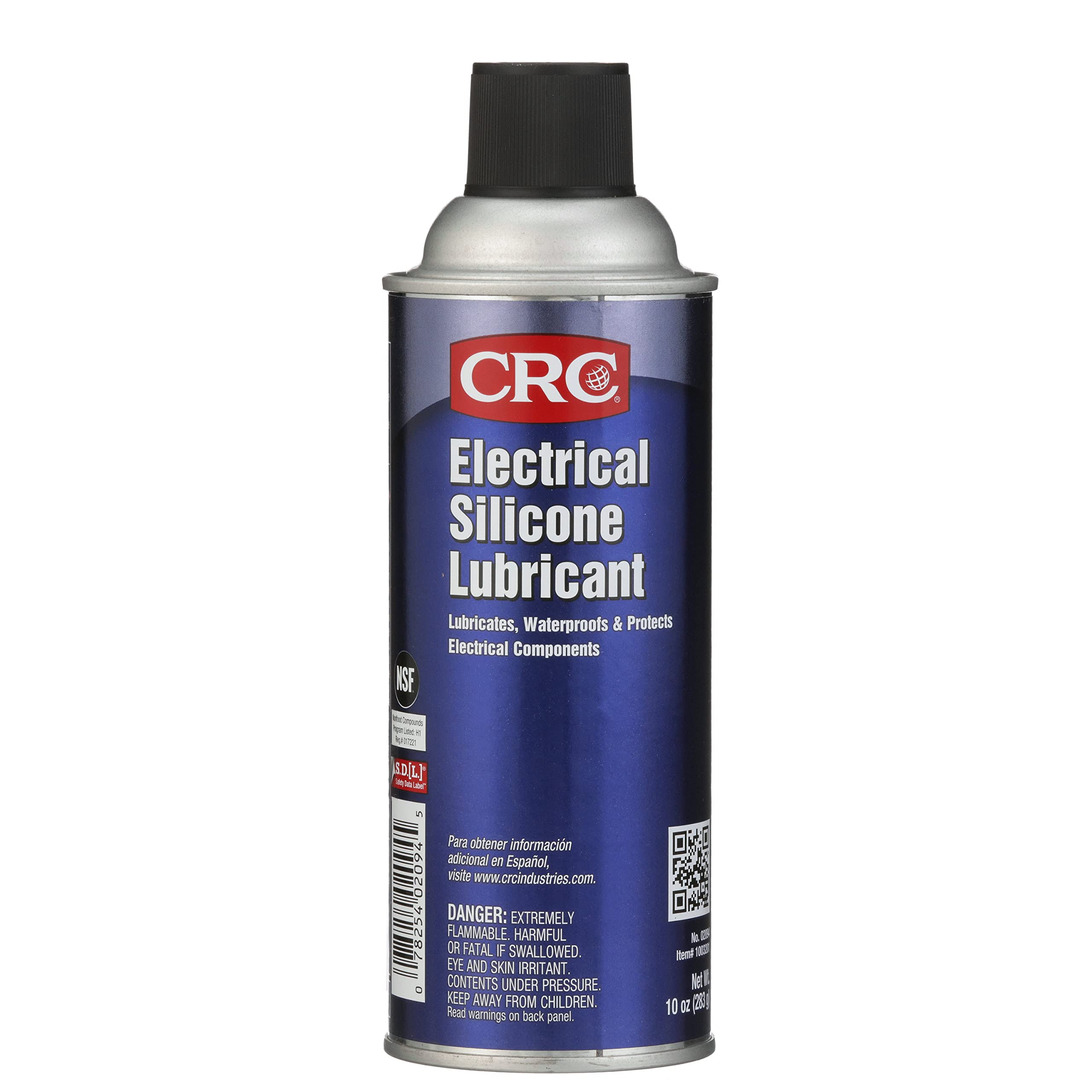 CRC Electrical Silicone Lubricant 02094 – 10 Wt Oz., Premium Grade Silicone Aerosol for High Temperature Applications 10 oz