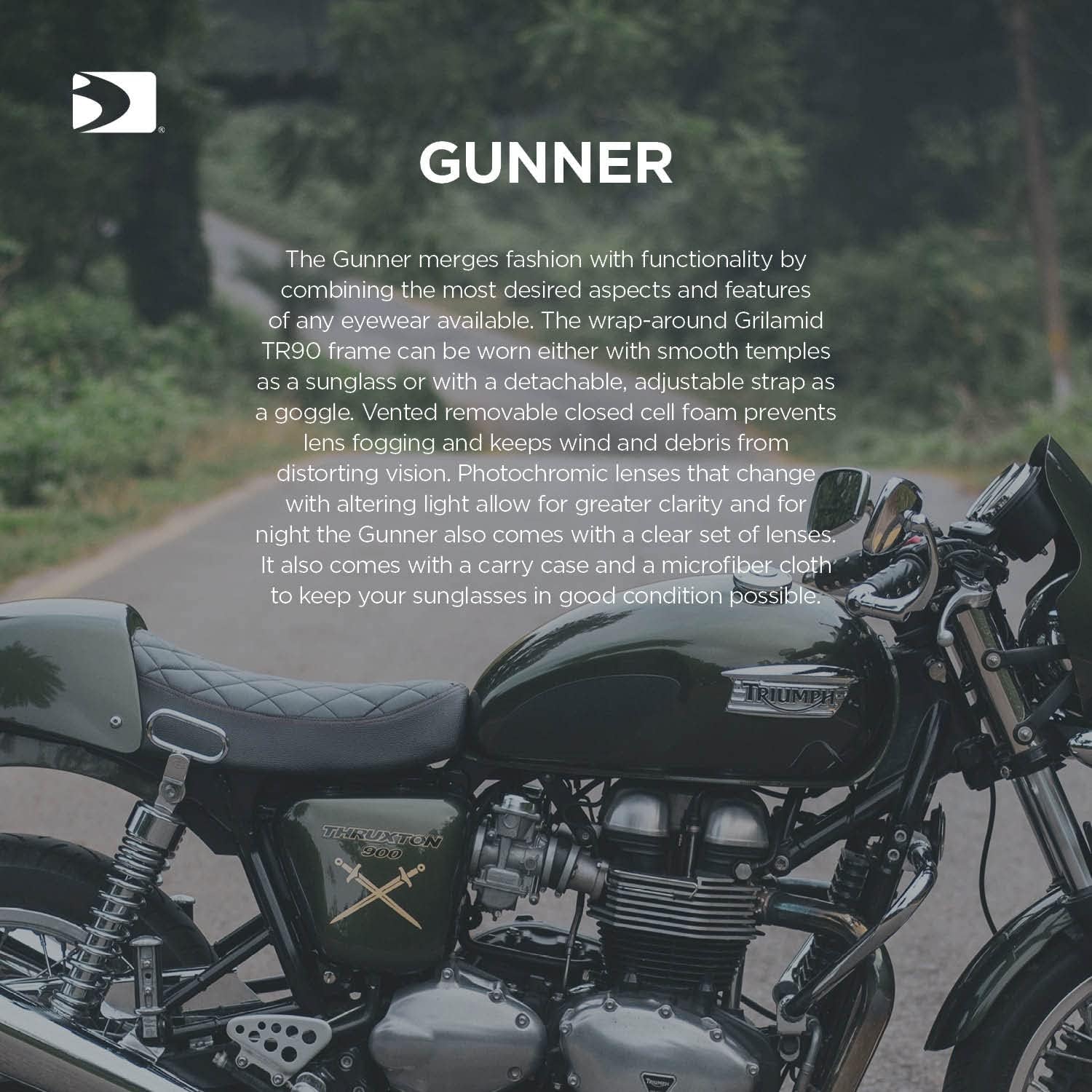 Bobster ® Gunner, Gloss Black Frame, Smoked Photochromic Lens Gloss Black Frame/Smoked Photochromic Lens