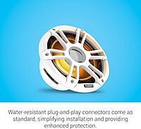 Garmin Fusion® Signature Series 3i Marine Coaxial Speakers, 8.8" 330-watt CRGBW Coaxial Sports White Marine Speakers (Pair)