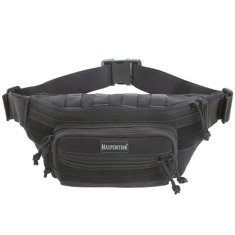 Maxpedition Keystone Versipack (14” x 6” x 6”) Tactical Crossbody Fanny Pack for Everyday Carry (Black) 0456B