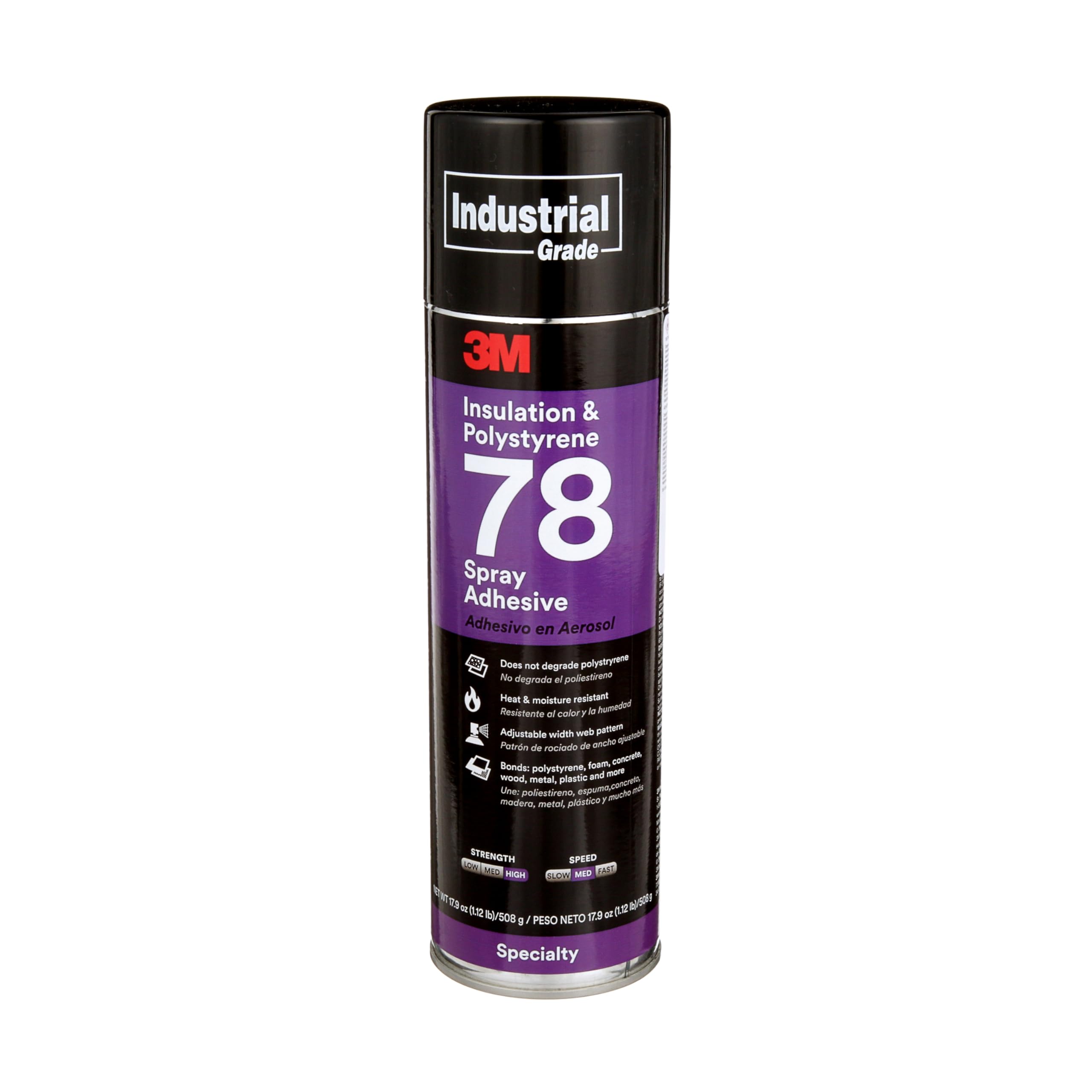 3M 78 Polystyrene Foam Insulation Spray Adhesive, Translucent 17.9 Oz. Aerosol Can