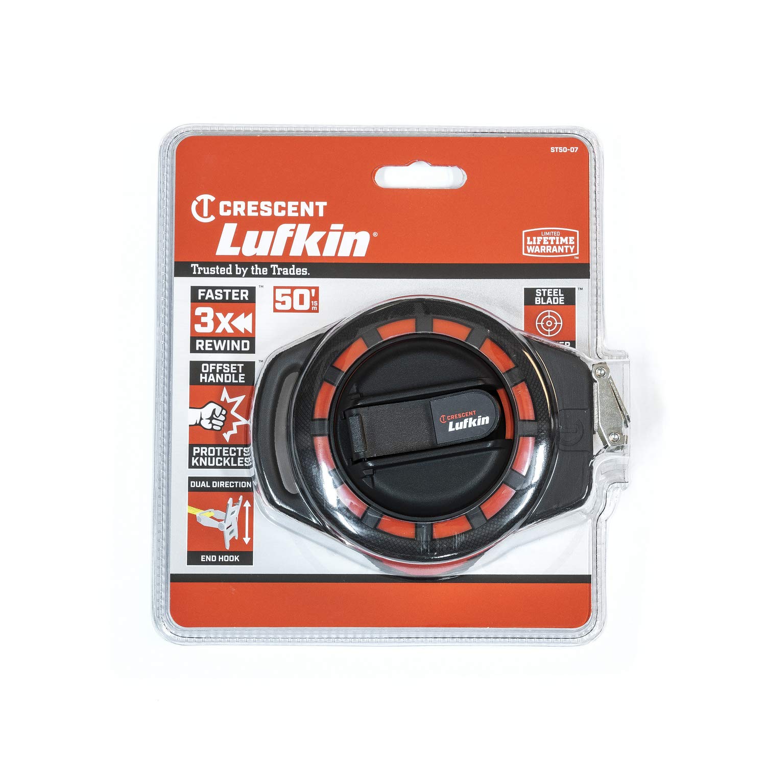 Crescent Lufkin 3/8" x 50' Steel Construction Long Tape - ST50-07 (Pack of 4) 15.2 m (Pack of 4)