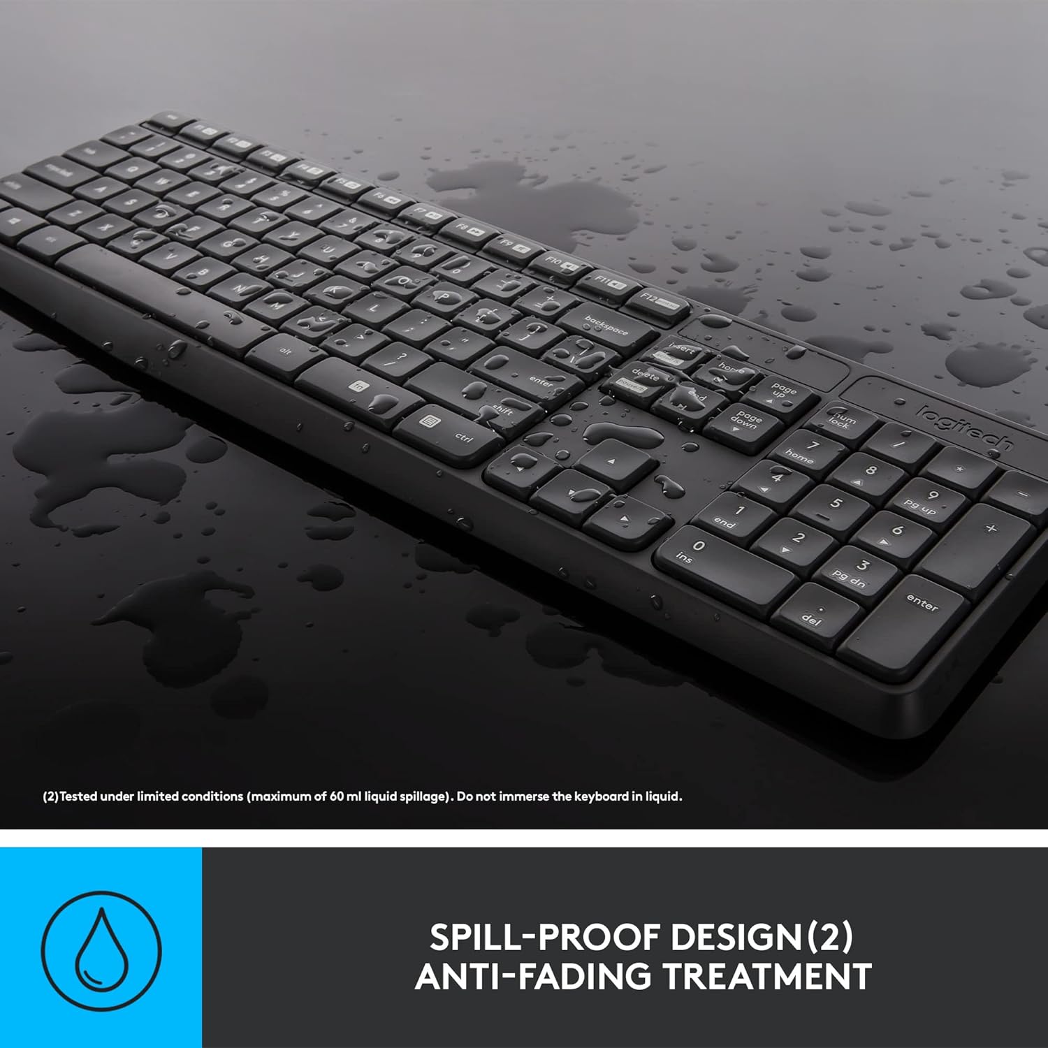 Logitech MK235 Wireless Keyboard and Mouse Combo for Windows, USB Receiver, Long Battery Life