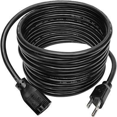 TRIPP LITE Power Extension Cord, 16 AWG, NEMA 5-15P to 5-15R, 13A 120V