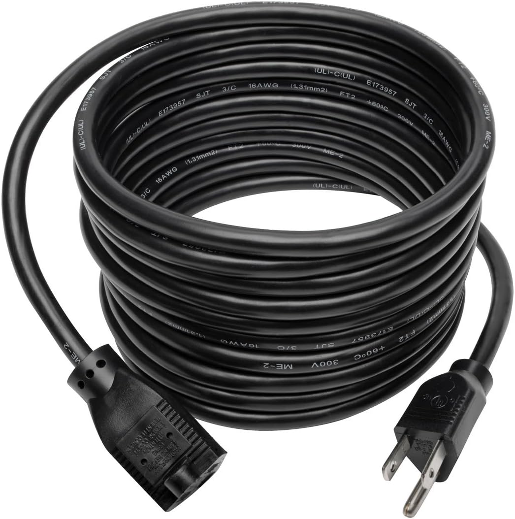 TRIPP LITE Power Extension Cord, 16 AWG, NEMA 5-15P to 5-15R, 13A 120V