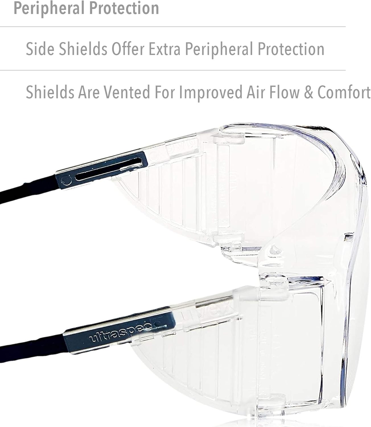 Honeywell Uvex Ultra-Spec 2001 OTG (Over-the Glass) Visitor Specs Safety Glasses with Clear Ultra-Dura Anti-Scratch Lens
