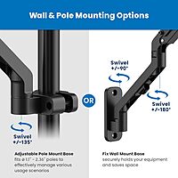 Mount-It! Counterbalance Steel Monitor and Laptop Arm for Wall and Pole Mounting