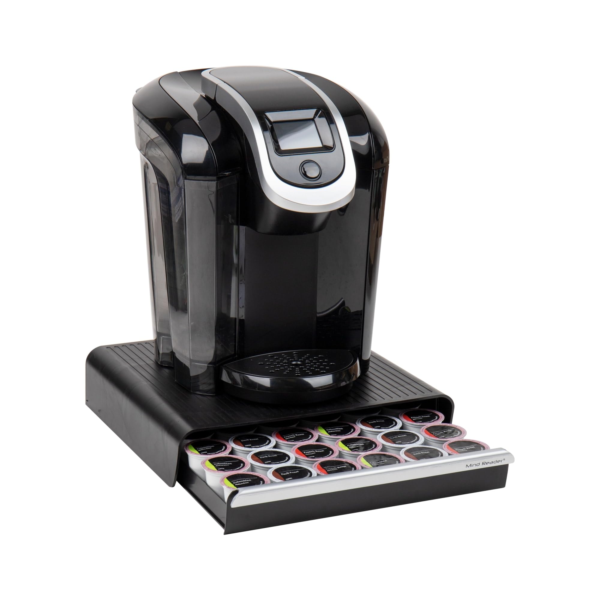 Mind Reader Single Serve Coffee Pod Drawer, 36 Pod Capacity, Countertop Organizer, Breakroom, 12.75"L x 13"W x 3"H, Black