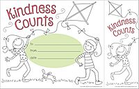 BARKER CREEK Recognition Awards and Bookmarks, Color Me Kindness Counts, 30 Double-Sided Awards and 30 Double-Sided Bookmarks, Awards are 6-3/8" x 5-1/2", Bookmarks are 2-1/8" x 5-1/2" (432)