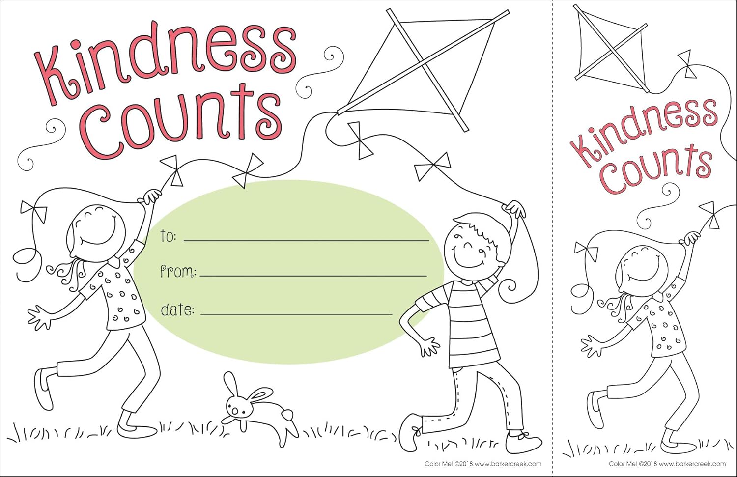 BARKER CREEK Recognition Awards and Bookmarks, Color Me Kindness Counts