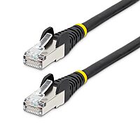 StarTech.com 6in CAT6a Ethernet Cable - Low Smoke Zero Halogen (LSZH) - 10 Gigabit 500MHz 100W PoE RJ45 S/FTP Black Network