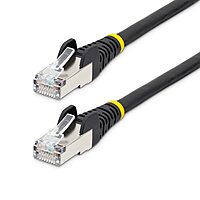 StarTech.com 6in CAT6a Ethernet Cable - Low Smoke Zero Halogen (LSZH) - 10 Gigabit 500MHz 100W PoE RJ45 S/FTP Black Network