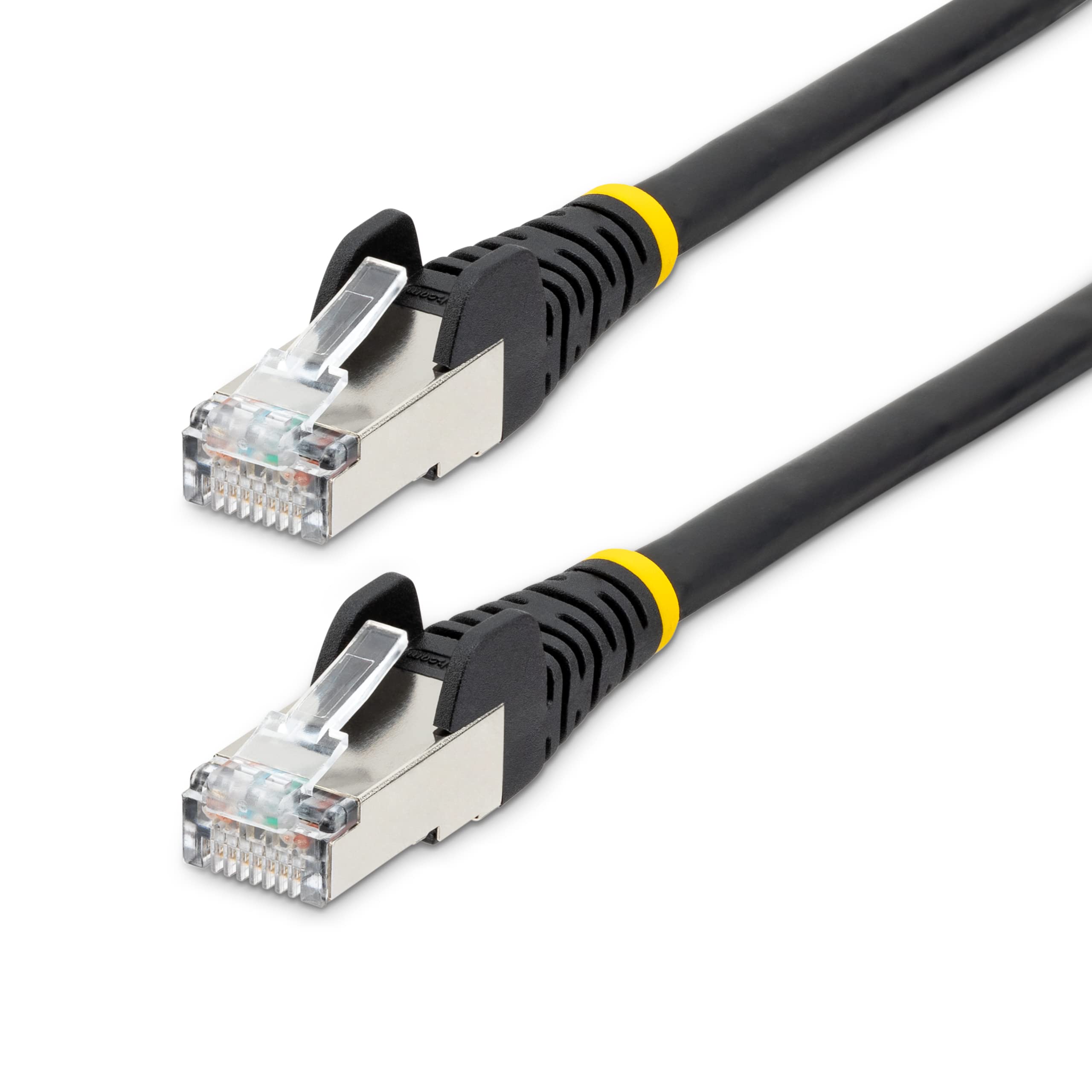 StarTech.com 6in CAT6a Ethernet Cable - Low Smoke Zero Halogen (LSZH) - 10 Gigabit 500MHz 100W PoE RJ45 S/FTP Black Network