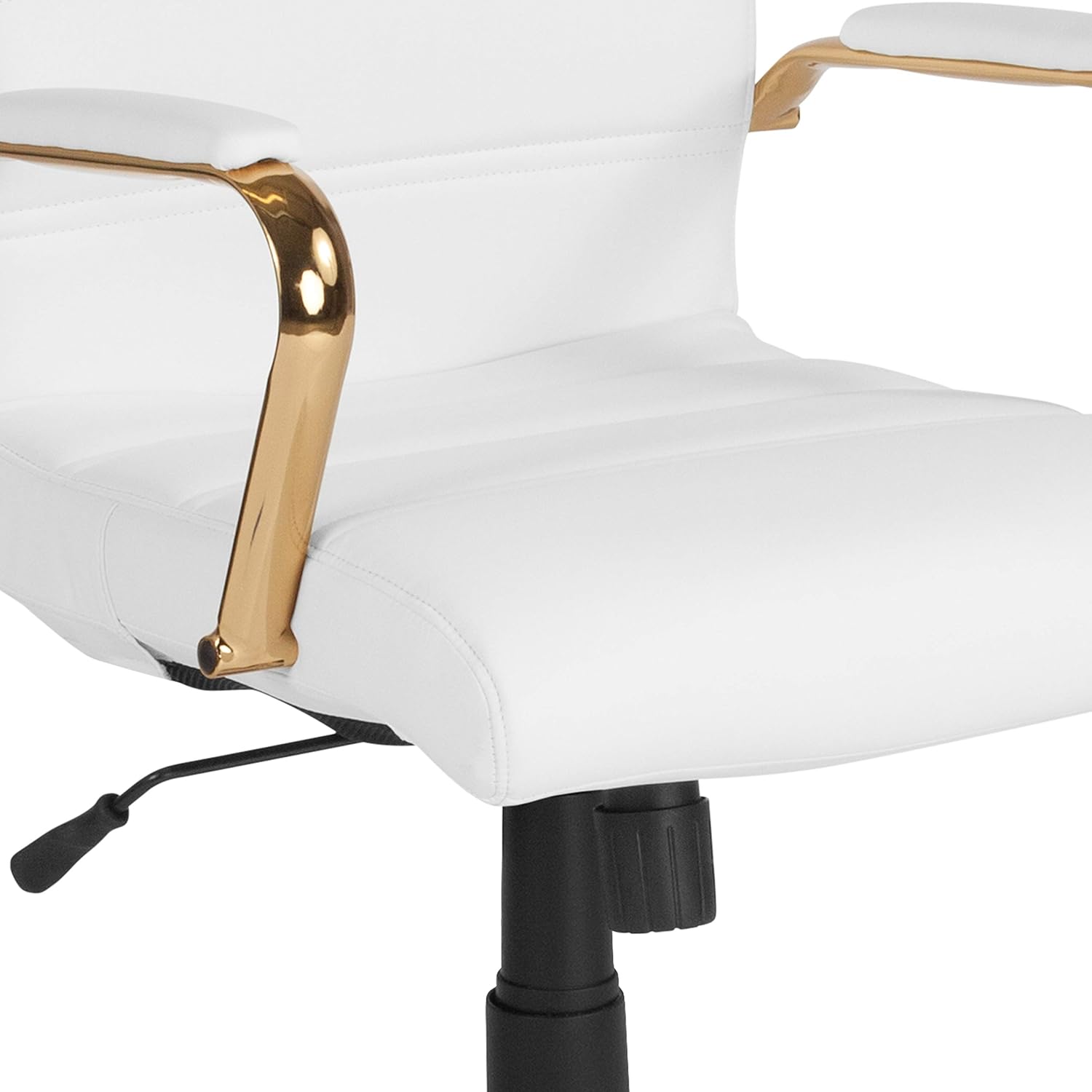 Flash Furniture Whitney Mid-Back Swivel LeatherSoft Desk Chair with Padded Seat and Armrests