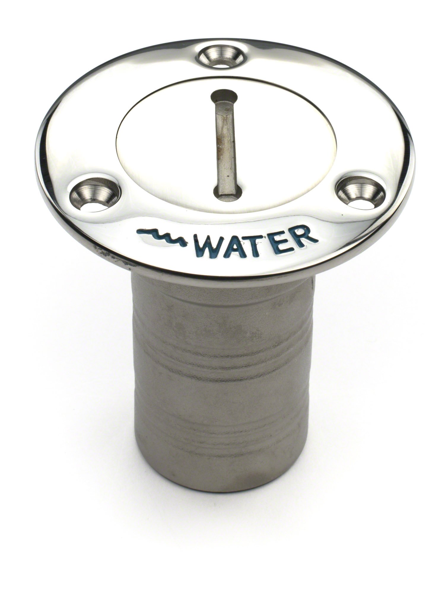 Whitecap 6125C Stainless Steel 90 Degree Hose Deck Fill with Key - Water, 1-1/2", Grey