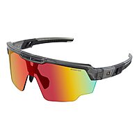 Bobster® Wheelie Cycling Sunglass, Gloss Clear Gray Frame, Smoked Black Red Revo Lens