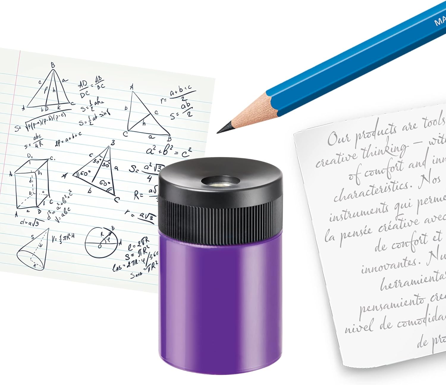 STAEDTLER Yellow School Pencils, Pre-Sharpened HB/#2, Wood Pencils with Eraser, 144ct & pencil sharpener