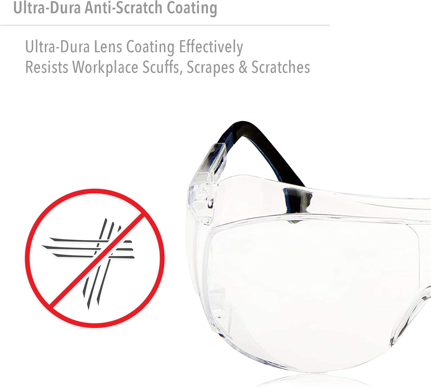 Honeywell Uvex Ultra-Spec 2001 OTG (Over-the Glass) Visitor Specs Safety Glasses with Clear Ultra-Dura Anti-Scratch Lens