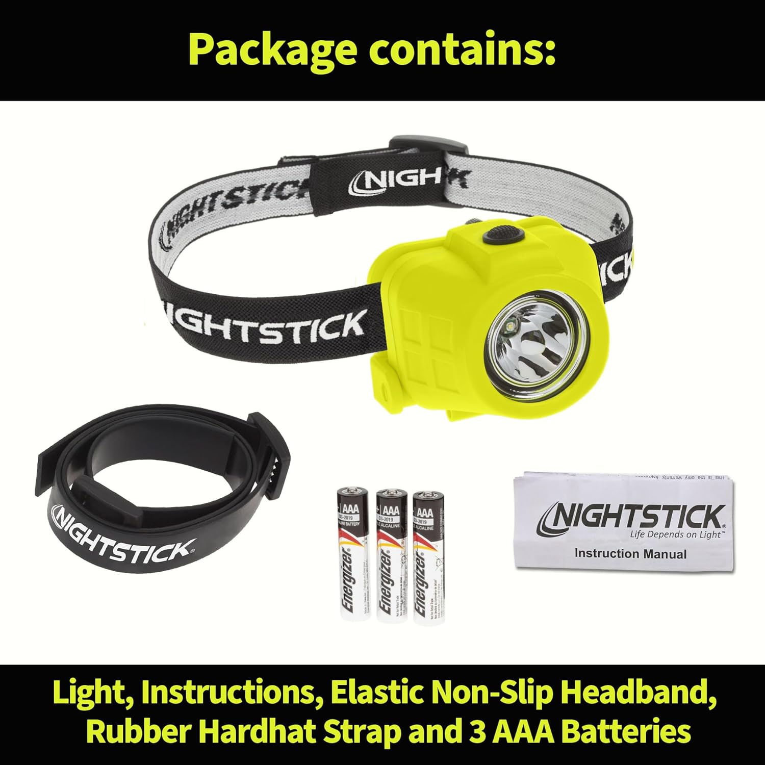 Nightstick XPP-5452G Intrinsically Safe Permissible Dual-Function Headlamp, Green