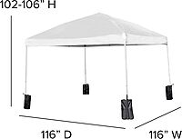 Flash Furniture Harris 10'x10' Pop Up Event Canopy Tent