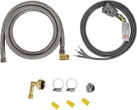 Certified Appliance Accessories Dishwasher Installation Kit with Dishwasher Hose and 3 Wire Power Cord, 6 Feet, 90 Degree Plug Head