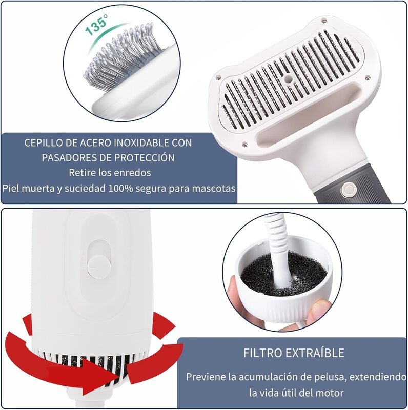 Secador de Pelo Portátil de Mano para Perros,600W