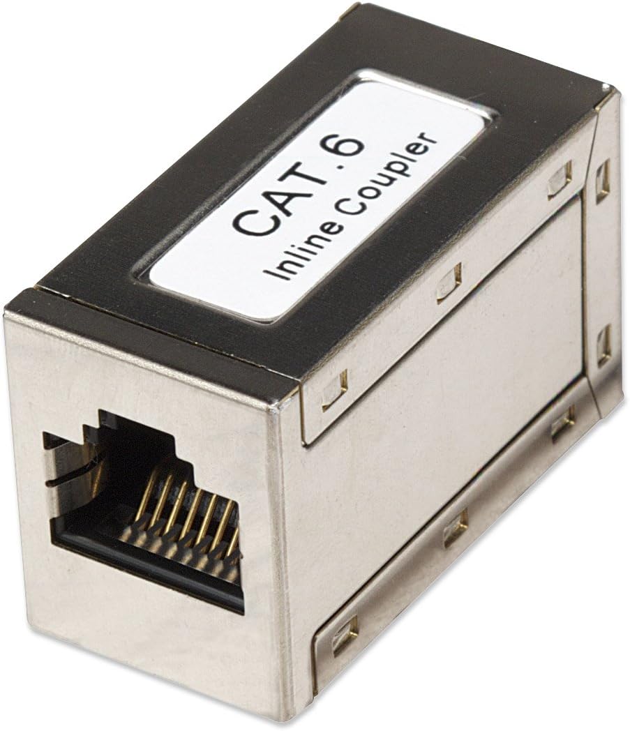 Intellinet - Cat6 Inline Modular Coupler - with Gold Palted Contacts - for Extending The Length of Shielded Cat6 Cables